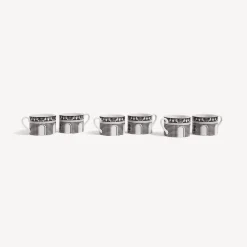 Tea And Coffee Sets<Fornasetti Set 6 Tea Cups Facciata Quattrocentesca White/Black