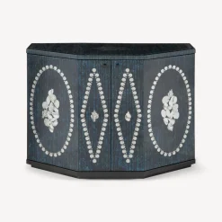 Cabinets<Fornasetti Small Cabinet Polyhedric Giro Di Conchiglie Silver/Blue