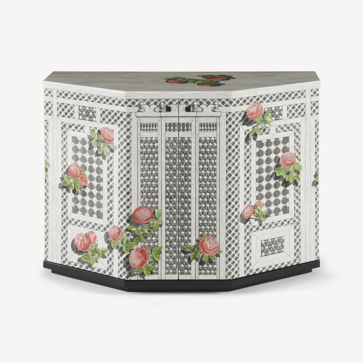 Cabinets<Fornasetti Small Cabinet Polyhedric Musciarabia Con Rose Multicolour