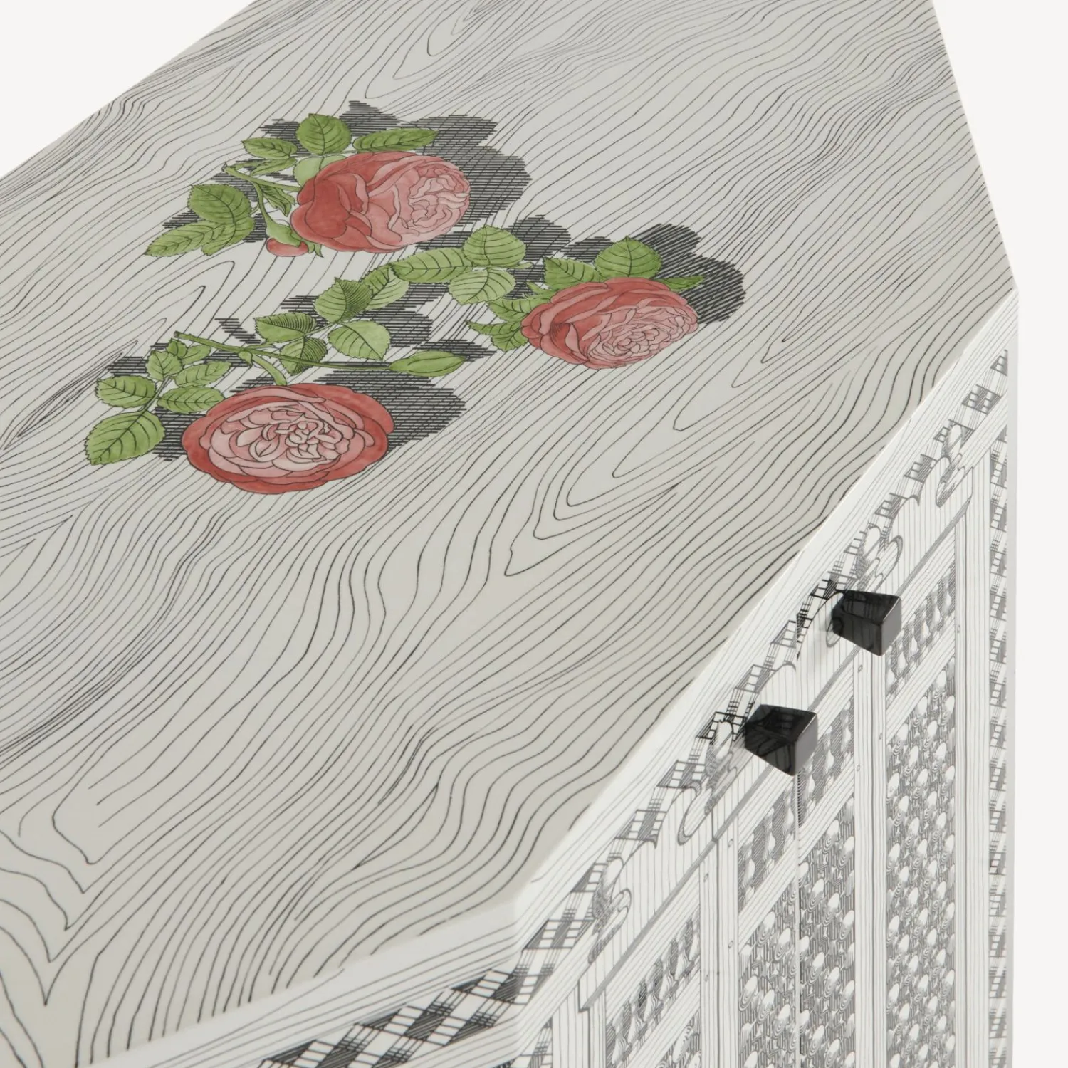 Cabinets<Fornasetti Small Cabinet Polyhedric Musciarabia Con Rose Multicolour