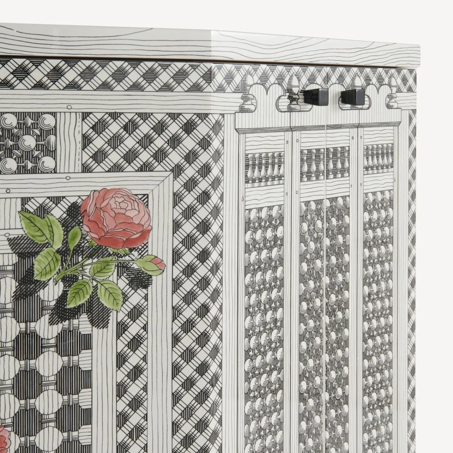 Cabinets<Fornasetti Small Cabinet Polyhedric Musciarabia Con Rose Multicolour