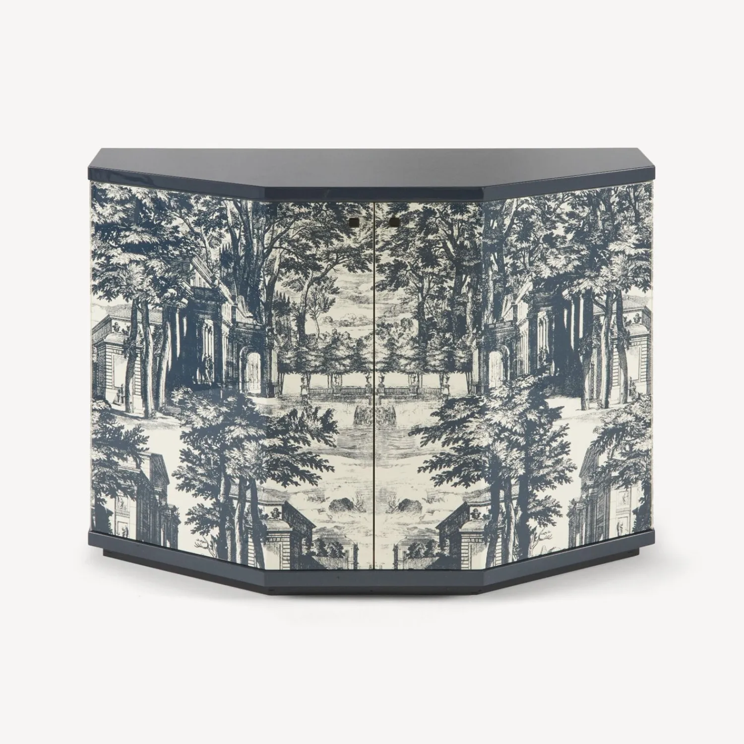 Cabinets<Fornasetti Small Cabinet Polyhedric Giardino Settecentesco Blue/Ivory