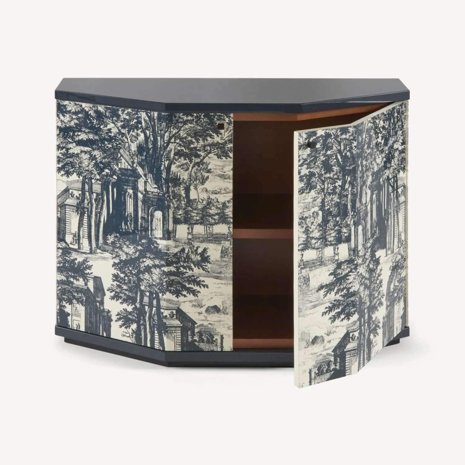Cabinets<Fornasetti Small Cabinet Polyhedric Giardino Settecentesco Blue/Ivory