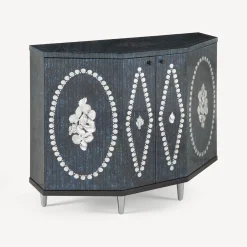 Cabinets<Fornasetti Small Cabinet Polyhedric Giro Di Conchiglie Silver/Blue