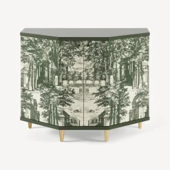 Cabinets<Fornasetti Small Cabinet Polyhedric Giardino Settecentesco Green/Ivory