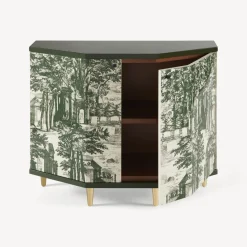 Cabinets<Fornasetti Small Cabinet Polyhedric Giardino Settecentesco Green/Ivory