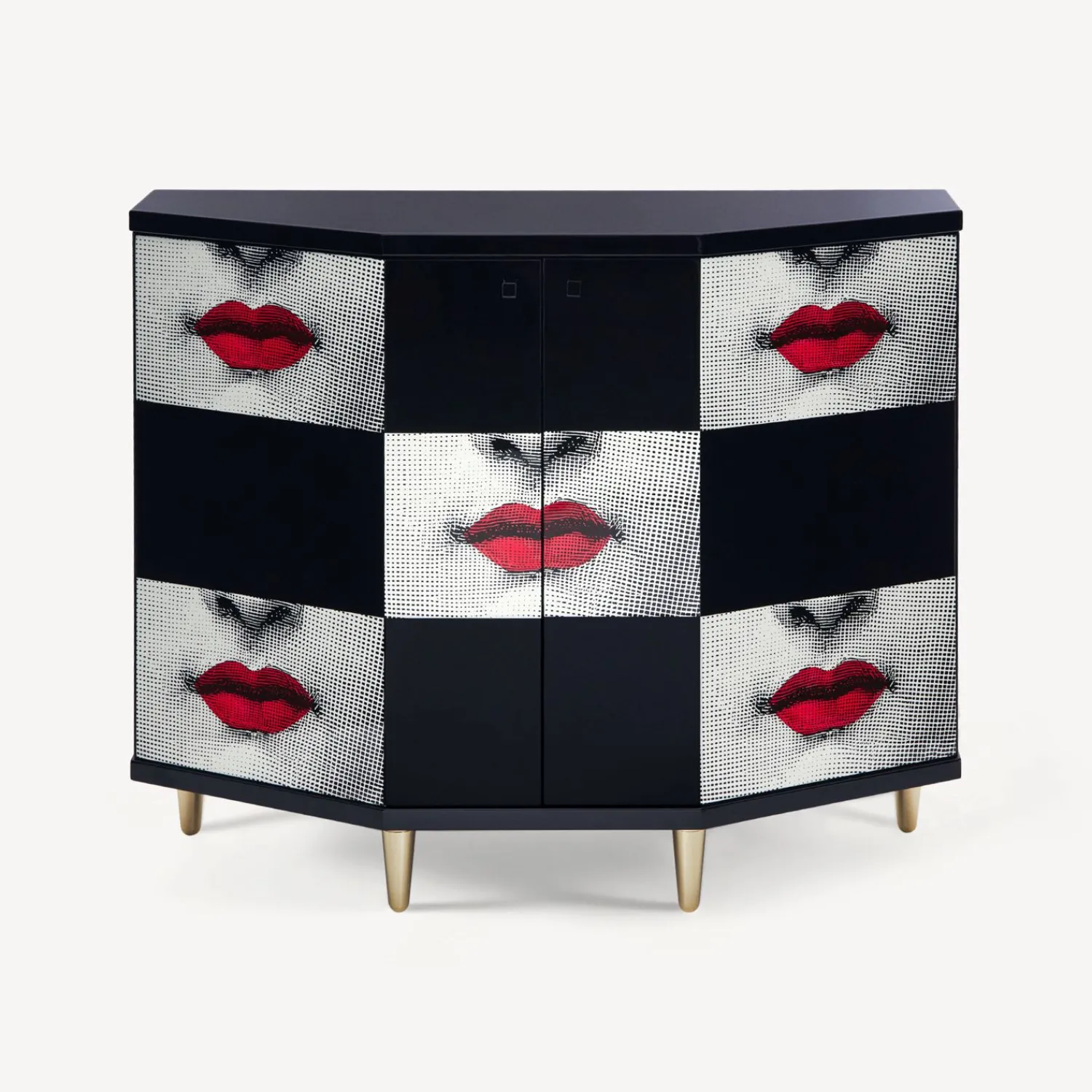 Cabinets<Fornasetti Small Cabinet Polyhedric Kiss Red/White/Black
