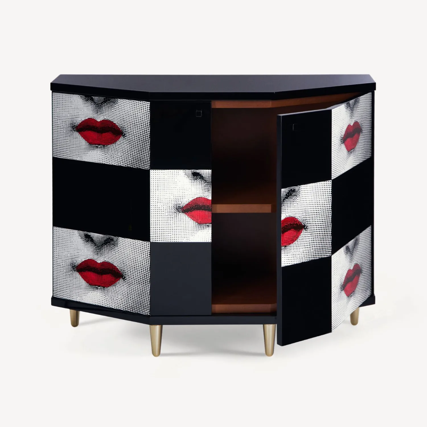 Cabinets<Fornasetti Small Cabinet Polyhedric Kiss Red/White/Black