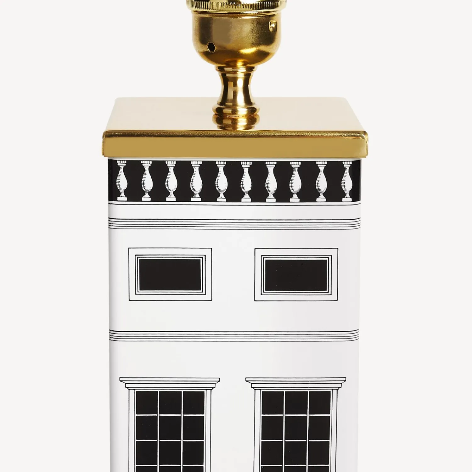 Lamps And Lampshades<Fornasetti Square Lamp Base Architettura White/Black