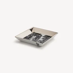 Decorative Plates<Fornasetti Square Plate Giardino Settecentesco White/Black/Platinum