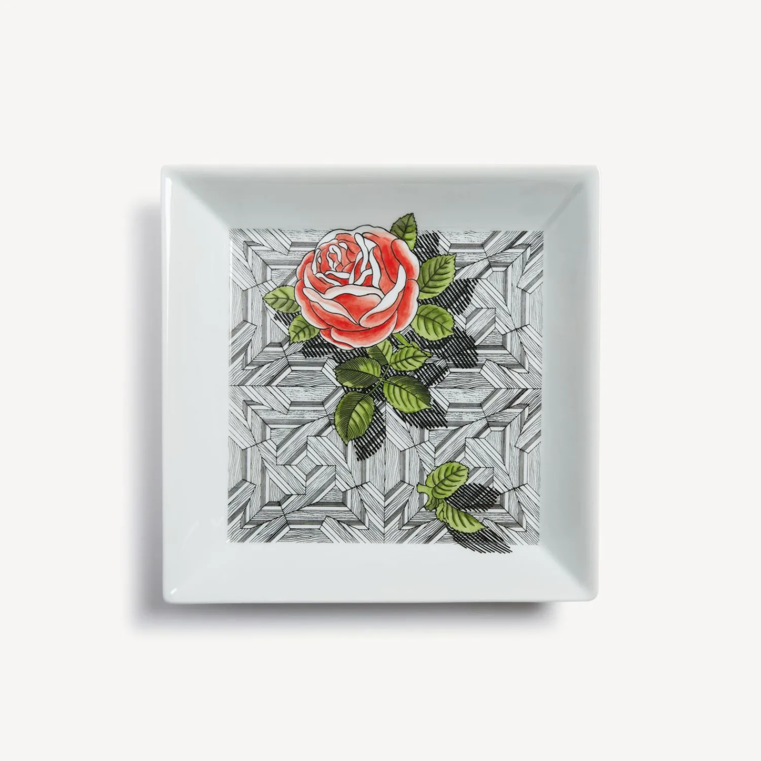 Decorative Plates<Fornasetti Square Plate Musciarabia Con Rose Multicolour