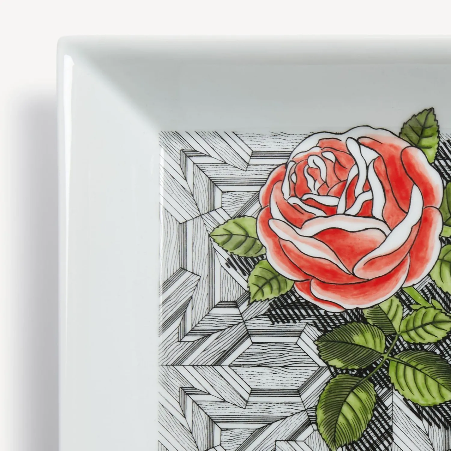 Decorative Plates<Fornasetti Square Plate Musciarabia Con Rose Multicolour