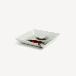 Decorative Plates<Fornasetti Square Plate Red Lips - Tema E Variazioni N.397 White/Black/Red