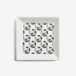 Decorative Plates<Fornasetti Square Plate Tema E Variazioni N.197 White/Black