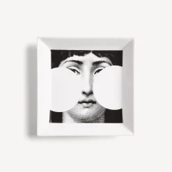 Decorative Plates<Fornasetti Square Plate Tema E Variazioni N.149 White/Black