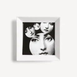 Decorative Plates<Fornasetti Square Plate Tema E Variazioni N.242 White/Black