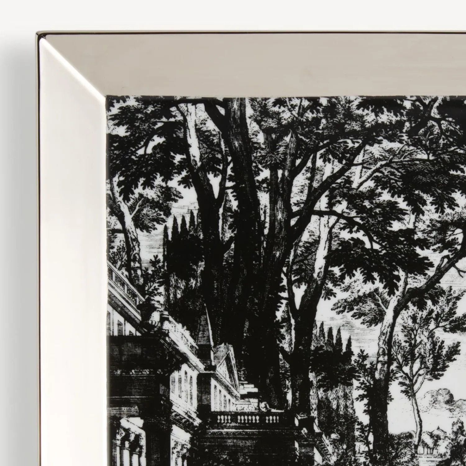 Decorative Trays<Fornasetti Square Tray Giardino Settecentesco White/Black