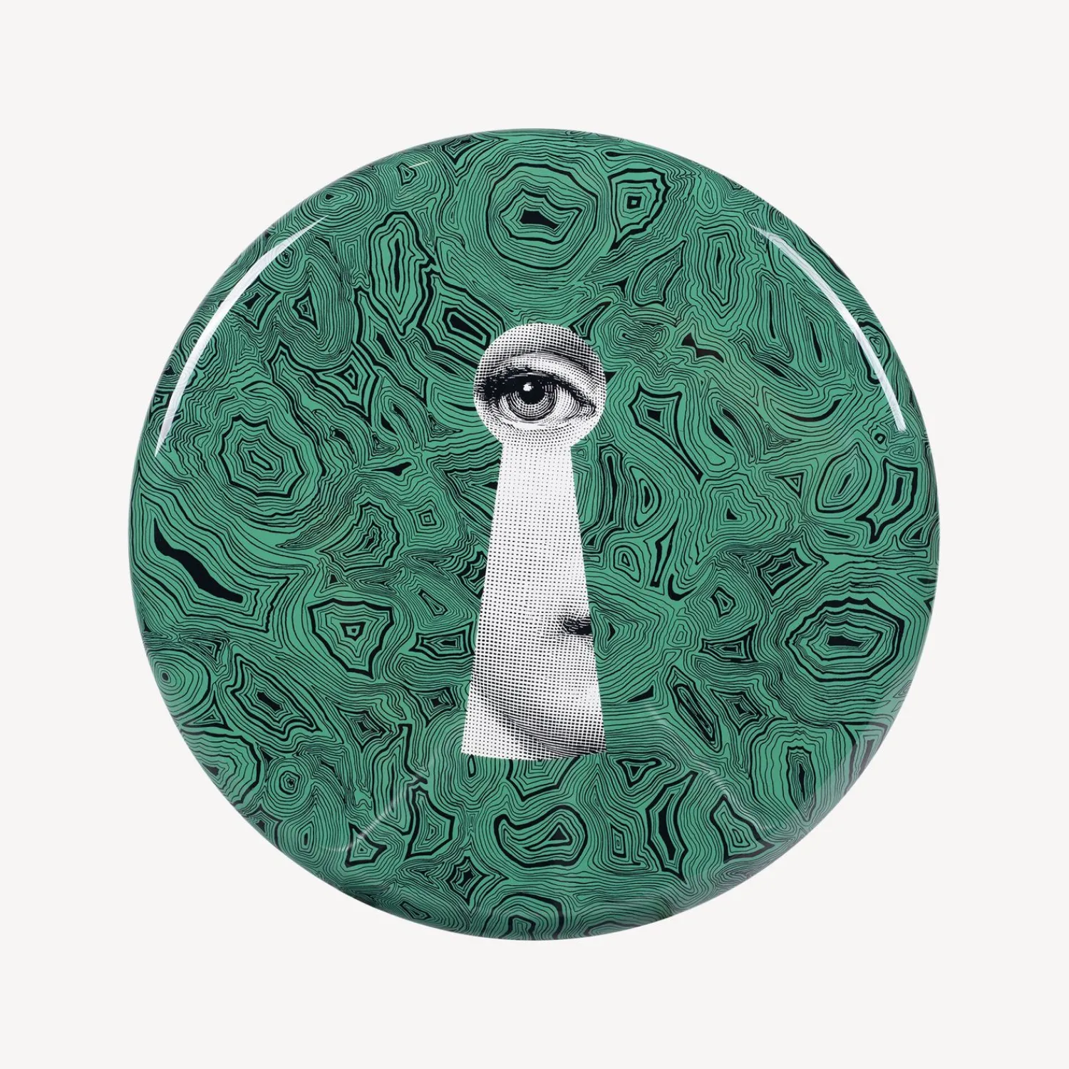 Stools<Fornasetti Stool Serratura Su Malachite Green/White/Black