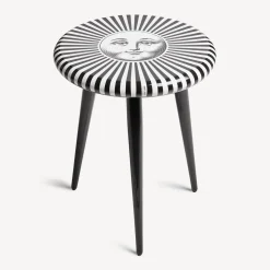 Stools<Fornasetti Stool Sole Raggiante White/Black
