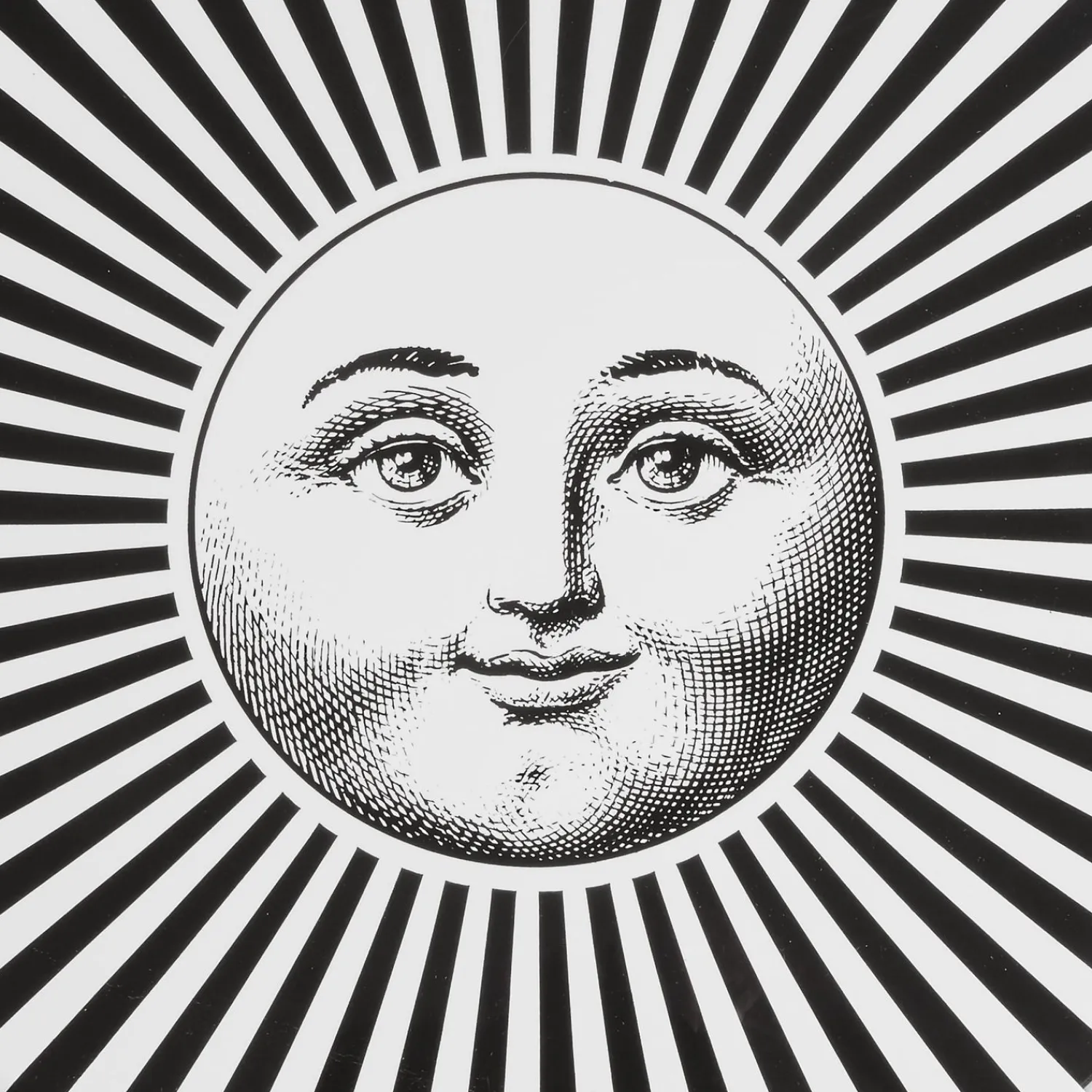 Stools<Fornasetti Stool Sole Raggiante White/Black