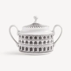 Tea And Coffee Sets<Fornasetti Sugar Bowl Architettura White/Black