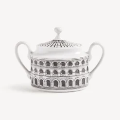 Tea And Coffee Sets<Fornasetti Sugar Bowl Architettura White/Black