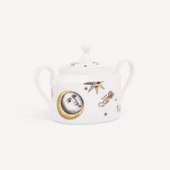 Tea And Coffee Sets<Fornasetti Sugar Bowl Astronomici White/Black/Gold