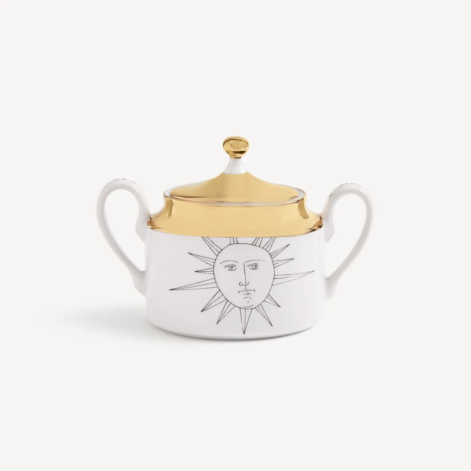 Tea And Coffee Sets<Fornasetti Sugar Bowl Solitario White/Black/Gold