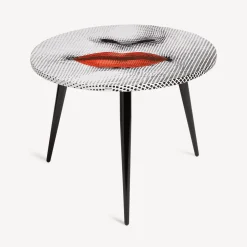Tables<Fornasetti Table Top Bocca White/Black/Red