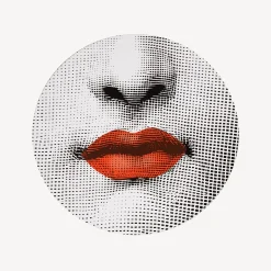Tables<Fornasetti Table Top Bocca White/Black/Red