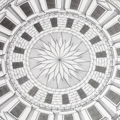 Tables<Fornasetti Table Top Cortile White/Black