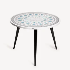 Tables<Fornasetti Table Top Cortile Celeste White/Black/Blue