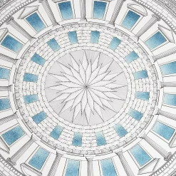 Tables<Fornasetti Table Top Cortile Celeste White/Black/Blue