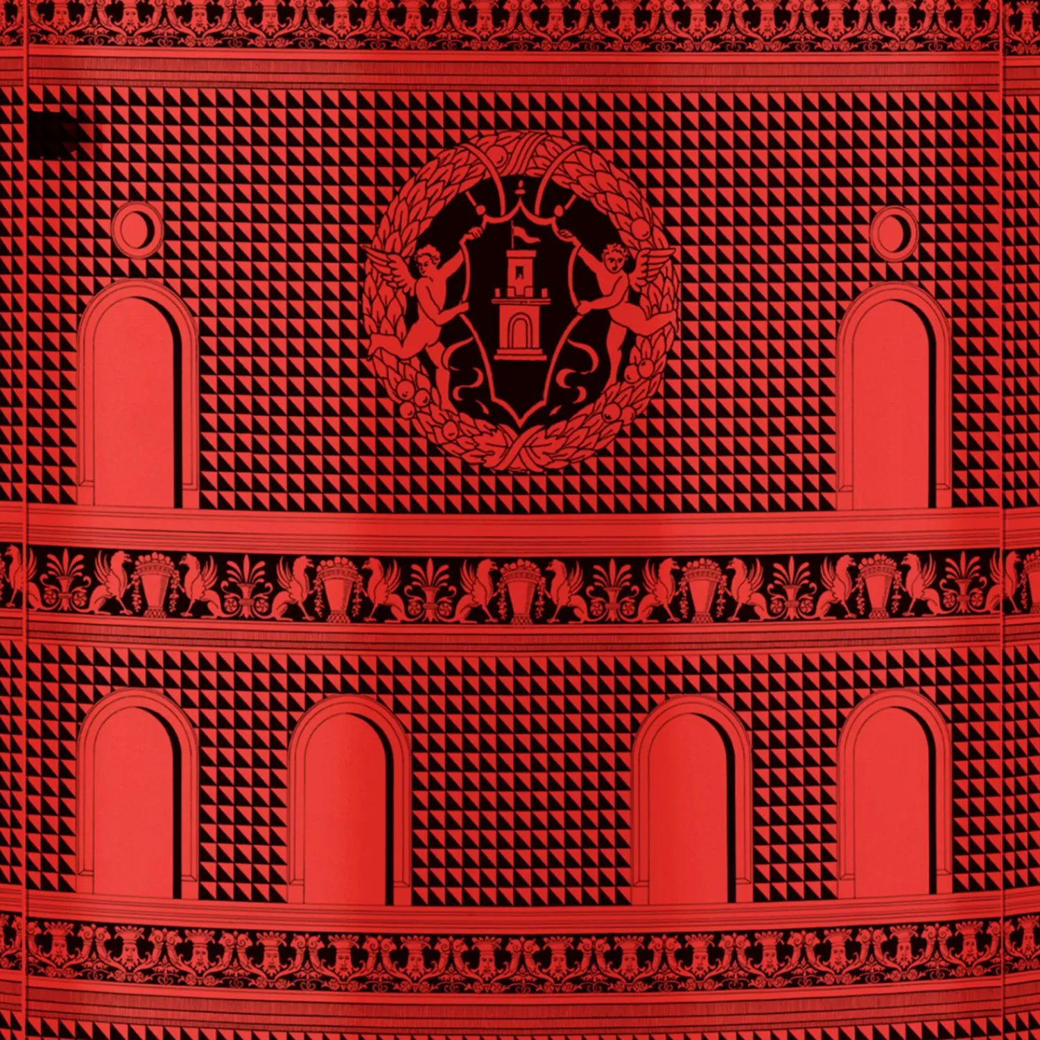 Storage Consoles<Fornasetti Tall Console Facciata Quattrocentesca Red/Black