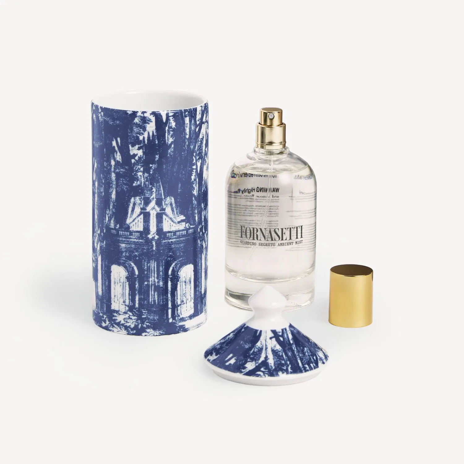 Room Spray<Fornasetti Talvolta Scented Room Spray - Giardino Settecentesco Decor - Giardino Segreto Fragrance Blue/White