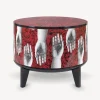Tables<Fornasetti Tamburo Table Don Giovanni White/Black/Red