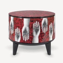 Tables<Fornasetti Tamburo Table Don Giovanni White/Black/Red