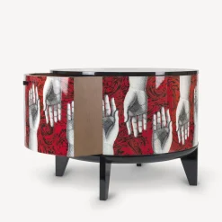 Tables<Fornasetti Tamburo Table Don Giovanni White/Black/Red