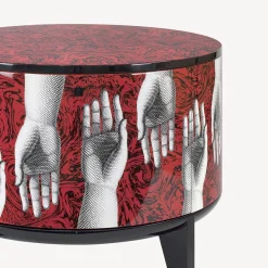 Tables<Fornasetti Tamburo Table Don Giovanni White/Black/Red