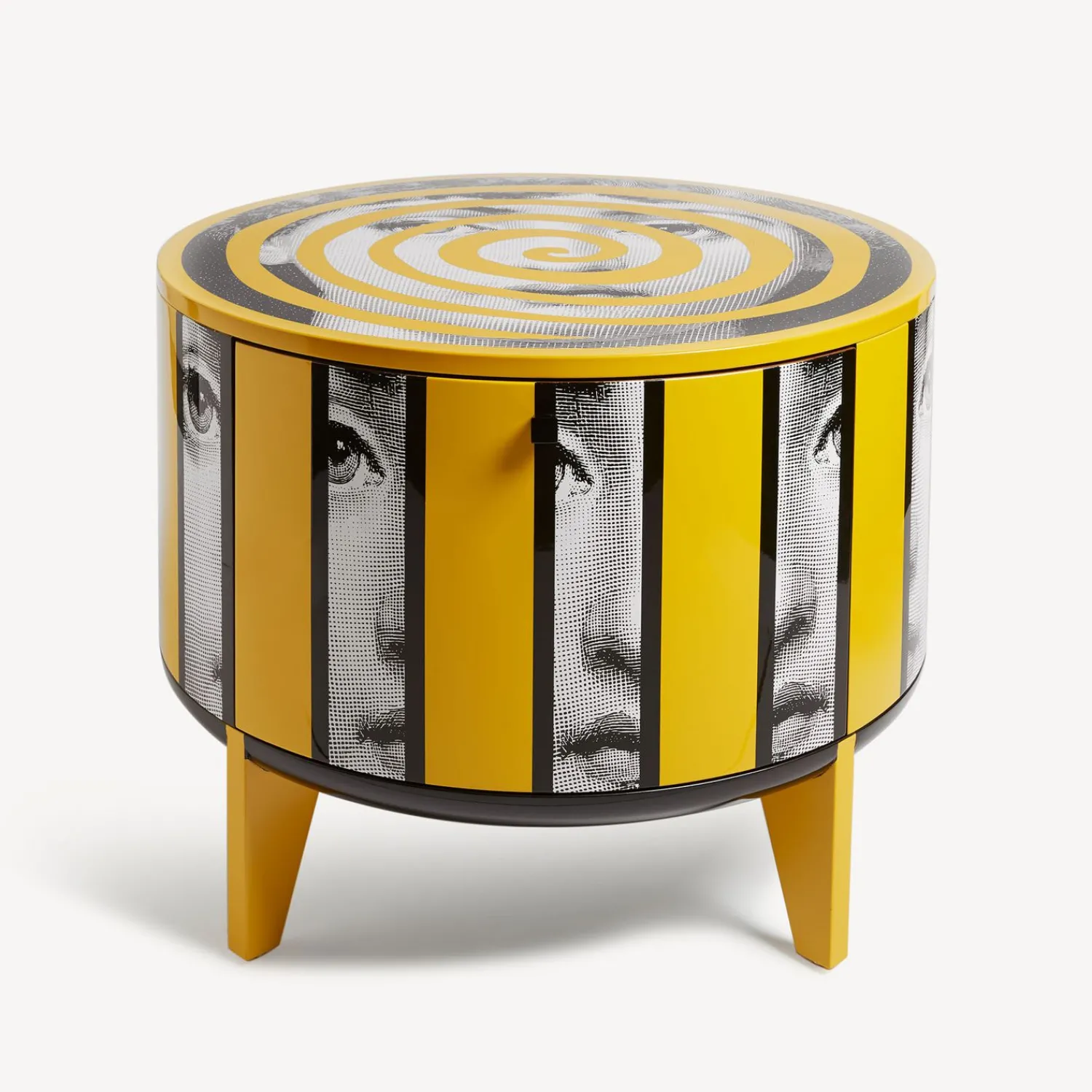 Tables<Fornasetti Tamburo Table Rigalina White/Black/Yellow