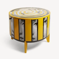 Tables<Fornasetti Tamburo Table Rigalina White/Black/Yellow