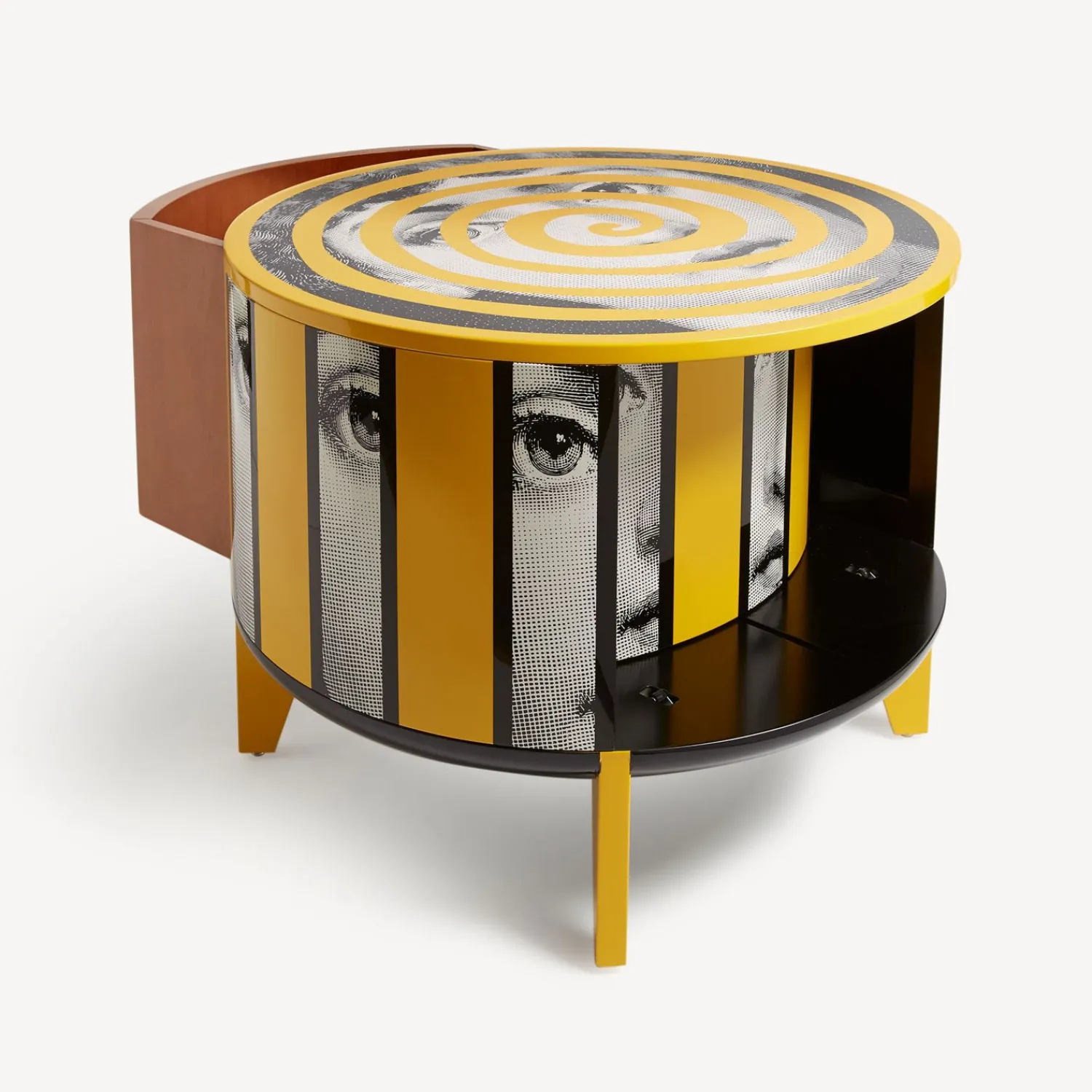 Tables<Fornasetti Tamburo Table Rigalina White/Black/Yellow