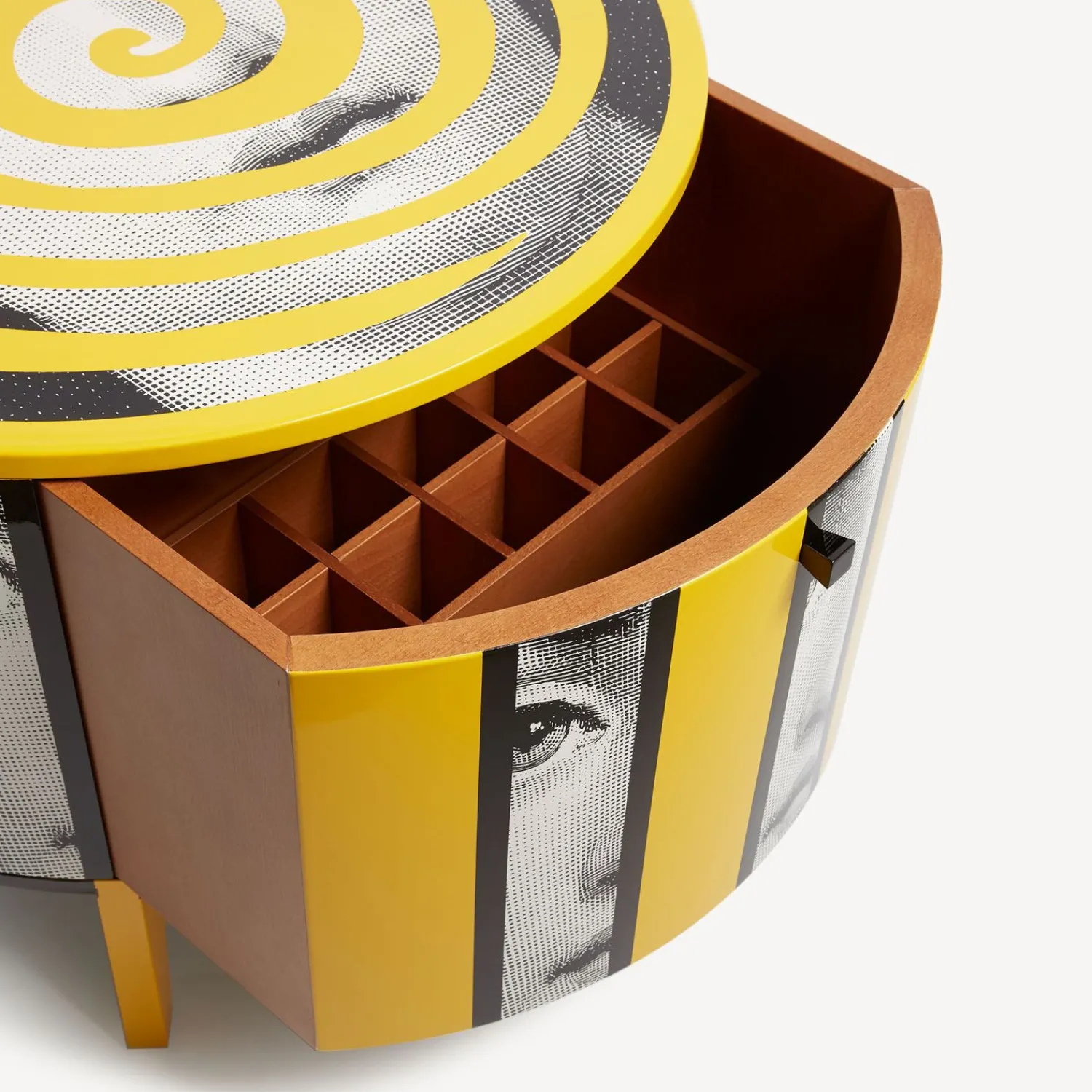 Tables<Fornasetti Tamburo Table Rigalina White/Black/Yellow