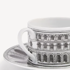 Tea And Coffee Sets<Fornasetti Tea Cup Architettura White/Black