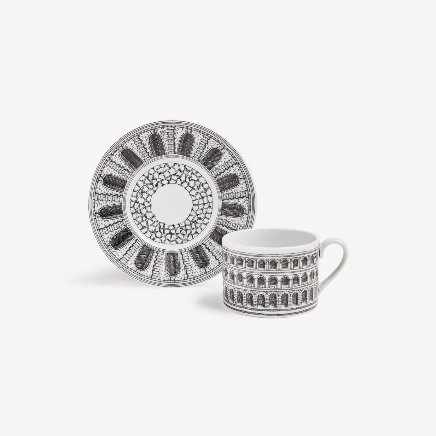 Tea And Coffee Sets<Fornasetti Tea Cup Architettura White/Black