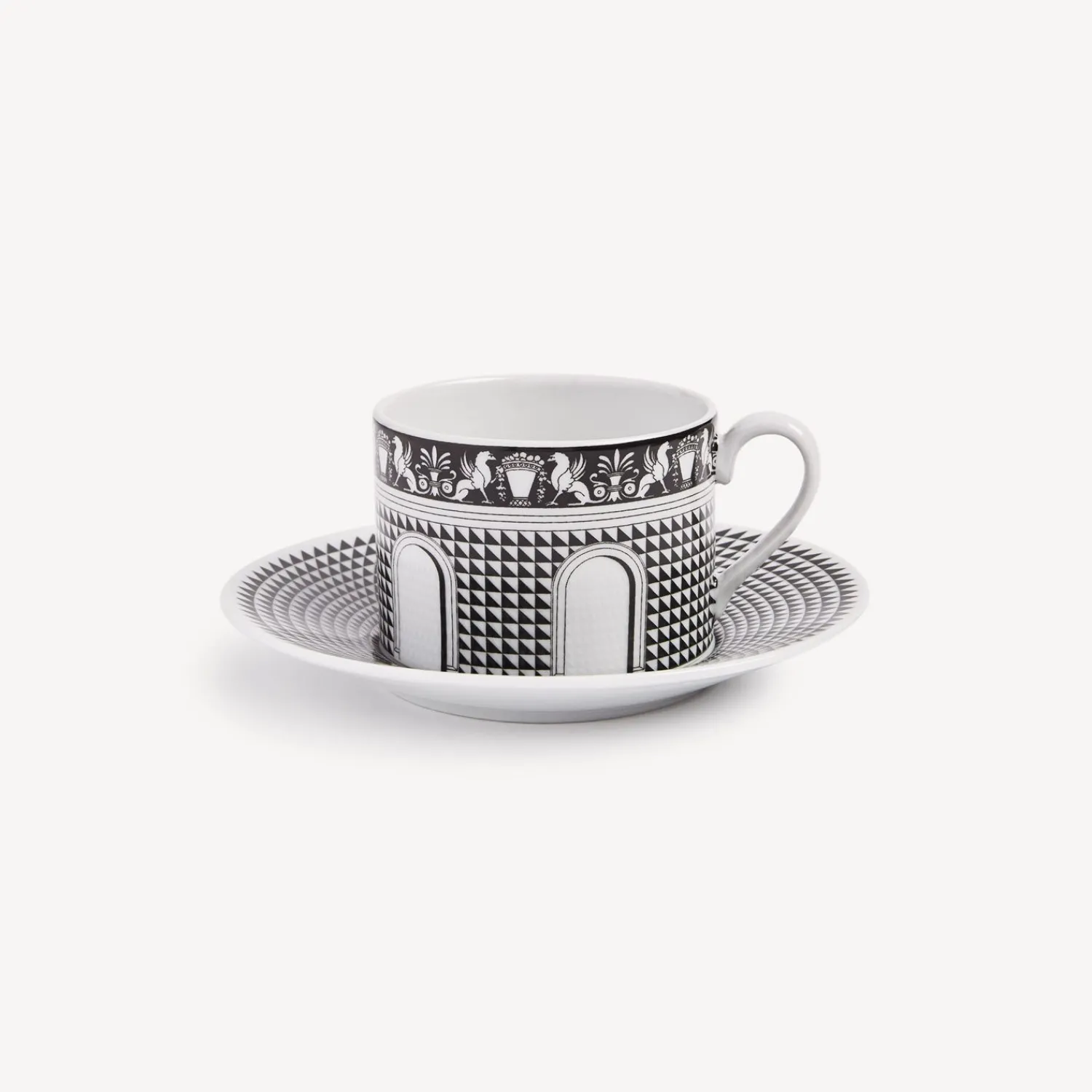 Tea And Coffee Sets<Fornasetti Tea Cup Facciata Quattrocentesca White/Black