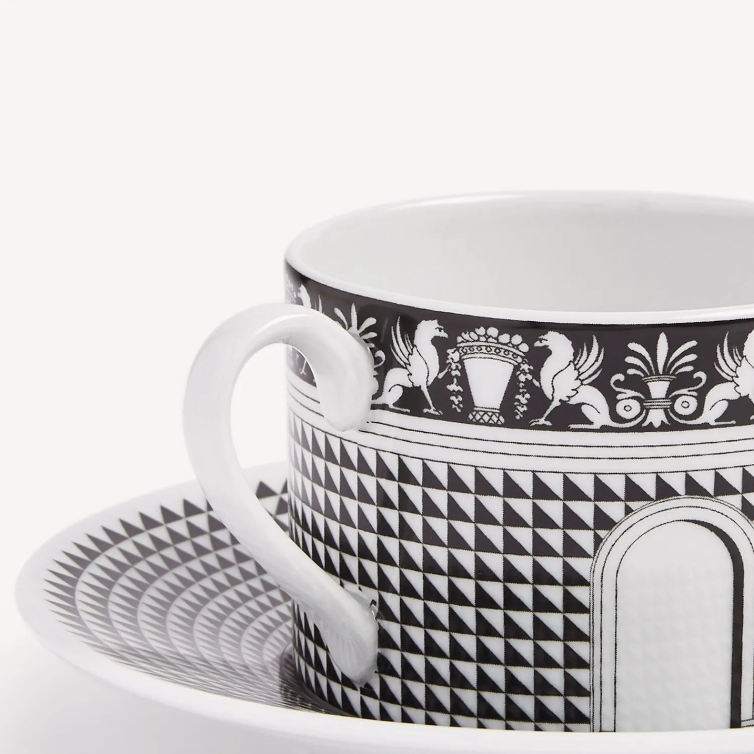 Tea And Coffee Sets<Fornasetti Tea Cup Facciata Quattrocentesca White/Black