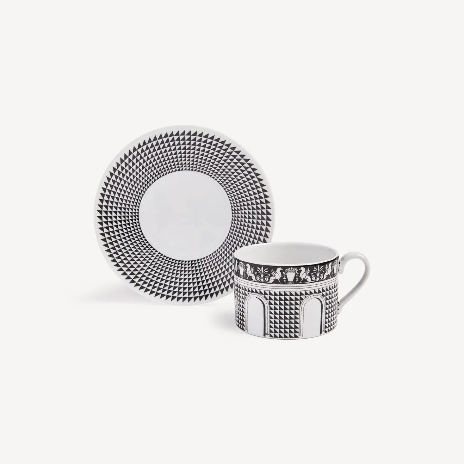 Tea And Coffee Sets<Fornasetti Tea Cup Facciata Quattrocentesca White/Black