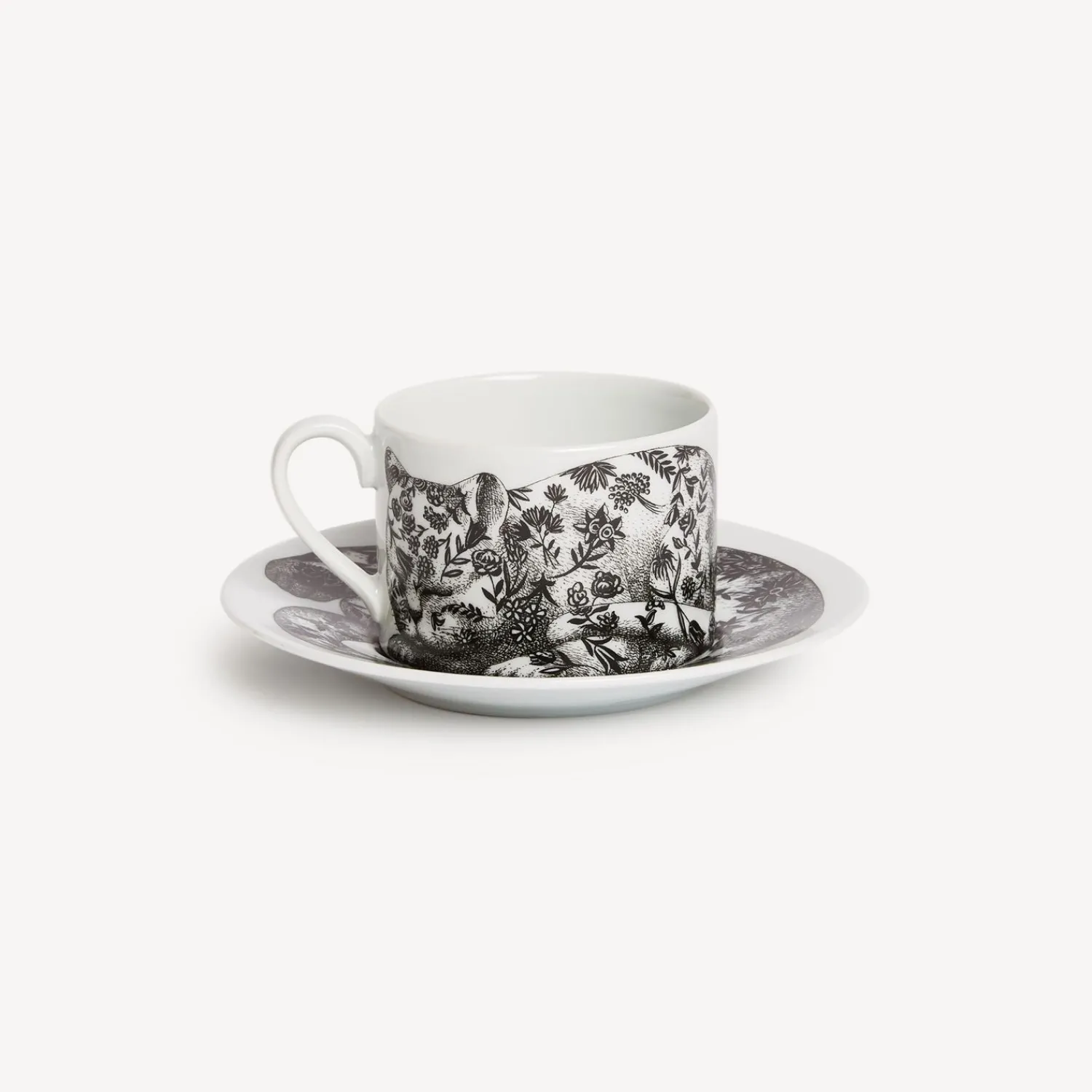 Tea And Coffee Sets<Fornasetti Tea Cup High Fidelity Fiorato White/Black