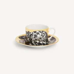 Tea And Coffee Sets<Fornasetti Tea Cup High Fidelity Fiorato White/Black/Gold
